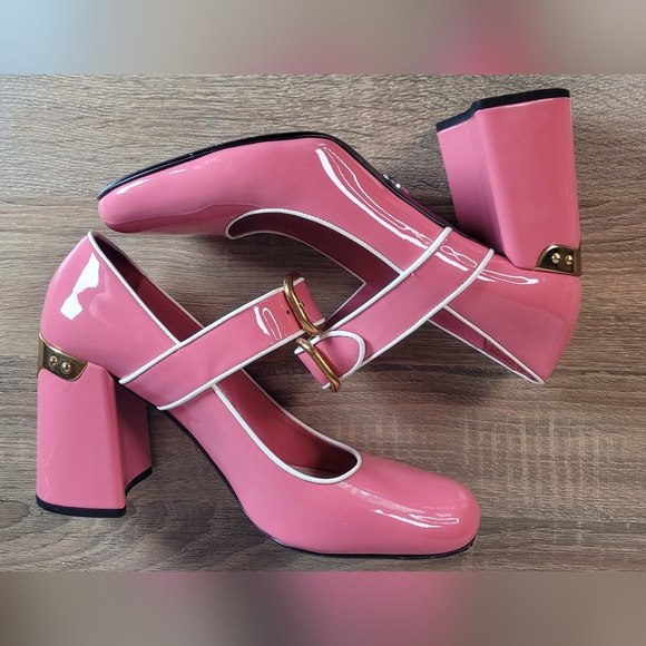 Prada Pink Patent Leather Heels Mary Jane - Picture 12 of 17